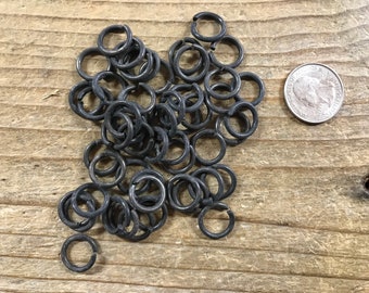 Stainless Steel Jump Rings - Black - 3/8 Inch x 14 Guage - Bag of 50 - Stock No. BUCKLE-56