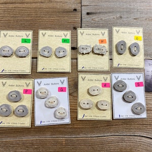 Deer Antler Buttons - Extra Large Buttons - Choice of Card - Lot No. BC220706-L-S