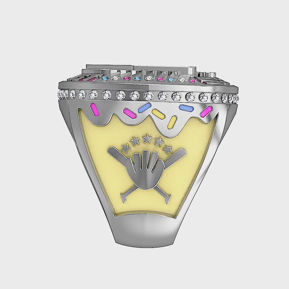 Customizable Championship Ring, Fantasy Baseball, Ice Cream Ring, Team ...