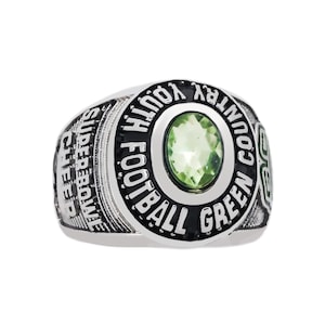 Custom Football, baseball, basketball, fantasy sports, class, cheerleader Text and Color Championship Ring