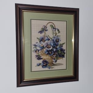 Gobelin art tapestry hand made goblen flower basket