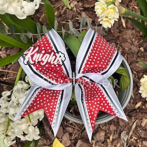 Custom Cheer Bow - Rhinestone and Satin with Mystique - Customizable