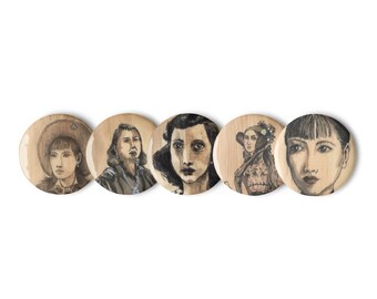Conjunto de botones, mujeres de la historia