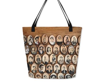 Bolso tote grande con estampado integral
