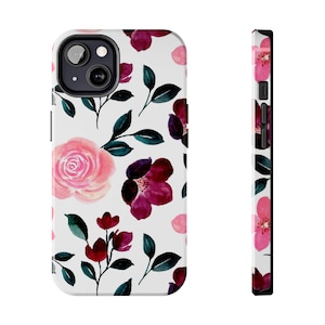 Red rose phone case, pink rose phone case,floral phone case, rose pattern phone case,red pink rose case,romantic flower phone case,mama gift