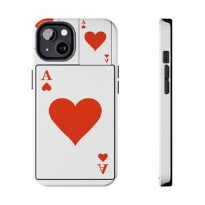 rode hartenaas, speelkaarten, telefoonhoesje, pokerkaarten, leuke kaarten, een van de harten, schattig nummer één telefoonhoesje