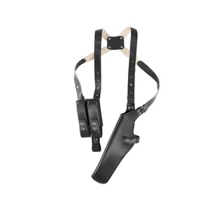 Vertical Shoulder Holster with Double Mag Pouch Fits Glock 17 Glock 19 Glock 22 Glock 23 Free Extension for Big Body Size! Free Engraving
