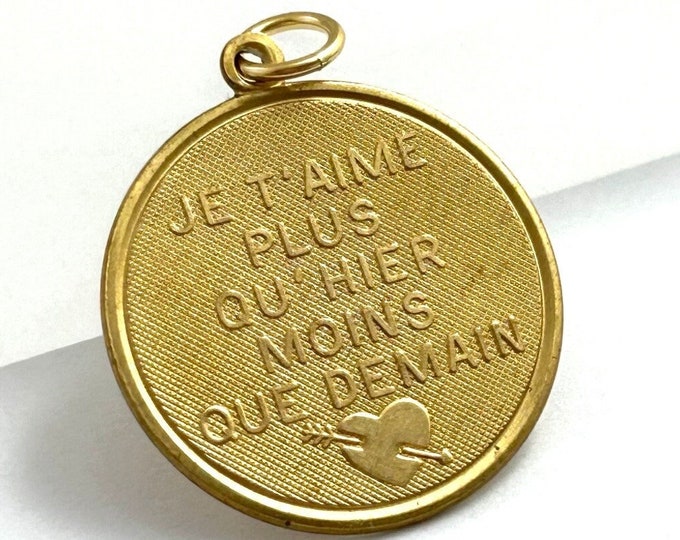 Vintage Love Charm, French Love Charm, French Love Token, Je T'aime