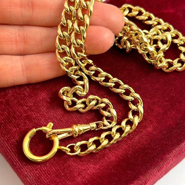 Gold Dog Clasp Necklace Etsy
