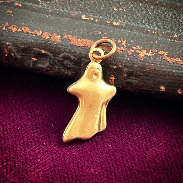 Tiny Ghost Charm Halloween Jewelry For Women Dainty Necklace Pendant Brass Metal Stamping Charms Spooky Jewelry