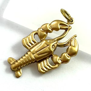 Lobster Charm Lobster Pendants For Women Brass Metal Stamping Charm Gifts For Her Lobsters Jewelry For Women Nautical Ocean Themed Charm