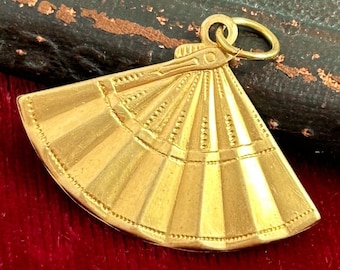 Pendants For Women Fan Charm Brass Metal  Jewelry Charms Gifts For Women Jewelry For Women Necklace Pendant Fans Etched Charm