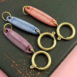 Charm Holder Necklace Pendant Large Brass Spring Ring Clasp Clip Charm Holder Pendant Unique Jewelry Women Gift Matte Colors Jewelry Qty: 1