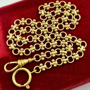 Ornate Brass Charm Holder Necklace: Victorian Style Fob Chain