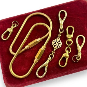 Swivel Clip Clasp Brass Screw Carabiner Keychain Purse Clips Bag Accessories Keyring Gifts For Her Charm Holder Clip Double Clasp Jewelry