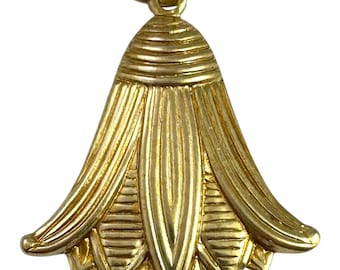 Colgante de flor de loto, colgante floral de latón, dije botánico, dije para collar de yoga y meditación, joyería de estilo egipcio