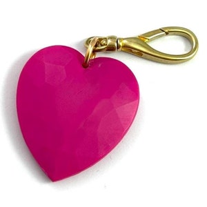 Heart Charm Purse Bag Clip Charm Necklace Pendant With Clip Brass Metal Clasp Heart Jewelry Gifts For Her Gift For Girlfriend Key Fob Clip