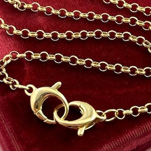 Charm Holder Necklace Gold Tone Metal Chain Double Clip Clasp Dainty Rolo Chain Necklace For Women Gifts For Her Handmade Jewelry For Her