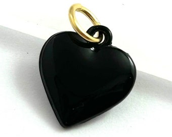 Heart Charm Pendant Black Heart Charms Enamel Jewelry For Women Gothic Pendants Gothic Jewelry Dainty Necklace Pendants For Women Hearts