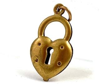 Charm Pendant Dainty Jewelry Vintage Charms Heart Padlock Pendants For Women Puffy Brass Charm Gifts For Lover Gifts For Her Womens Jewelry