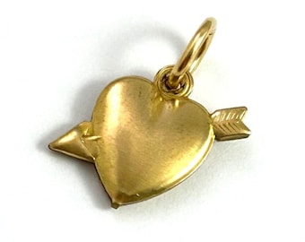 CLEARANCE Cupid Heart Charm Pendants For Women Puffy Brass Heart Charms Brass Dainty Pendant Heart With Arrow Womens Jewelry Gifts For Her