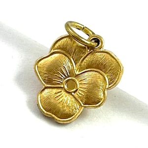 Pansy Flower Charm Dainty Pendants For Women Charms Brass Metal Charm Symbolic Charm Pendant Jewelry For Women Gifts For Her Gift For Lover