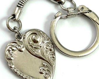 Silver Heart Kathy Van Zeeland Keychain Purse Charm - Etsy