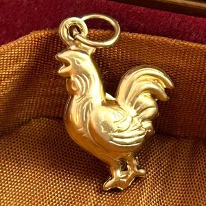 Chicken Charm Necklace Pendant Puffy Brass Charm Farm Gift For Her Chicken Hen Farmouse Gift Jewelry Charm For Bracelet Homestead Gift