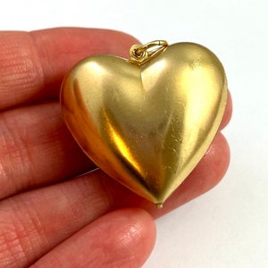 Large Heart Charm, Brass Heart Charm, Puffy Heart Charm, Heart Pendant, Heart Jewelry, Larger Size Heart Charm, Heart Charm Gold