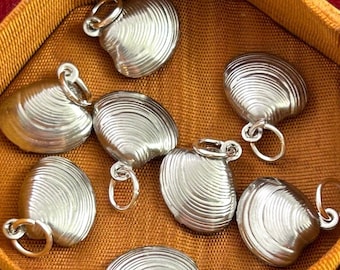 Colgantes de concha marina, pequeños dijes para pulseras, delicados colgantes para collares de mujer, joyería de concha marina de acero inoxidable, regalos playeros para ella.