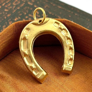 Vintage Horseshoe Charm Necklace Pendant Lucky Charm Good Luck Equestrian Gold Plated Charm Gifts For Her Gifts For Friend Womens Jewelry