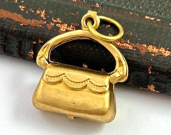 Vintage Purse Charm For Necklaces Dainty Pendant Vintage Jewelry For Women Brass Charms For Bracelets Gifts For Her Gift For Fashionista