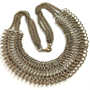 Joyería vintage, collar vintage, collar llamativo, collar babero, joyería atrevida para mujer, collar de eslabones, regalos para ella, joyería atrevida