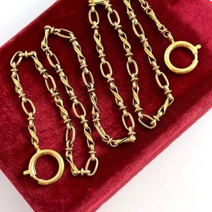 Charm Holder Necklace, Charm Holder, Front Clasp Necklace, Double Clasps, Fancy Brass Chain, Pocket Watch Chain Necklace