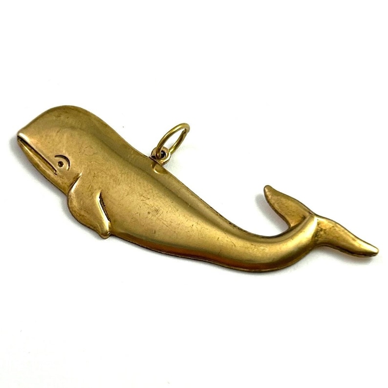 Vintage Charm Whale Pendants For Women Brass Metal Stamping Charms Nautical Gifts For Her Vintage Jewelry Large Charm Necklace Pendant