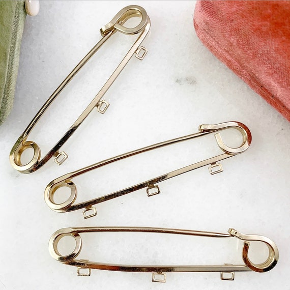 Safety Pins, Charm Holder Pin, Vintage Safety Pin,