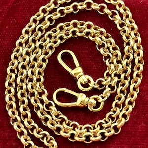 Charm Holder Necklace Double Swivel Clasp Fob Clip Pocket Watch Chain Necklace For Women Gold Tone Metal Rolo Chain Dainty Chain Necklace