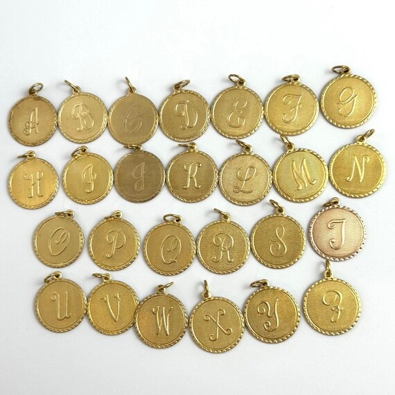 initial charm, initial letter pendant, vintage ch… - image 3