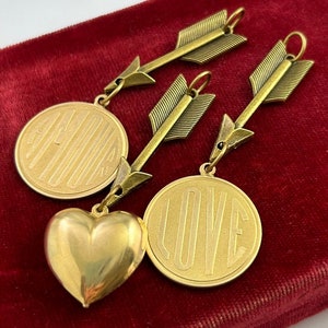 Colgante para mujer, diseño de corazón vintage de latón con forma de corazón, estilo francés, ideal para regalar en San Valentín. imagen 9