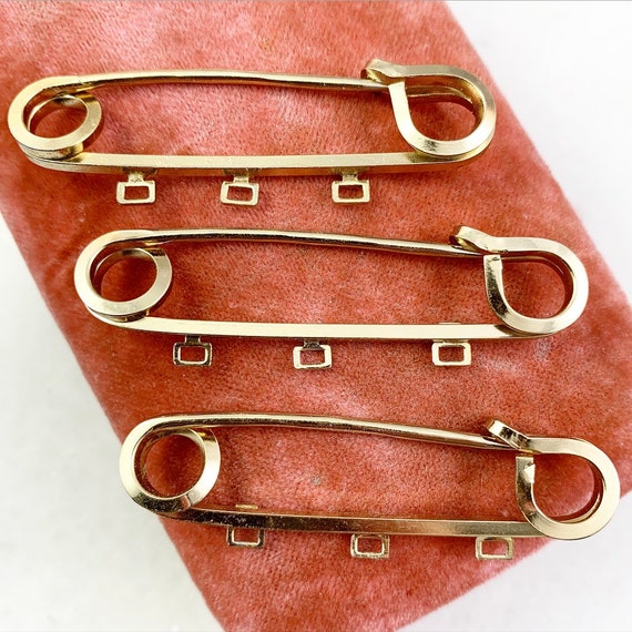 Safety Pins, Charm Holder Pin, Vintage Safety Pin,