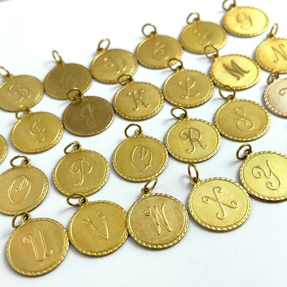 initial charm, initial letter pendant, vintage ch… - image 8