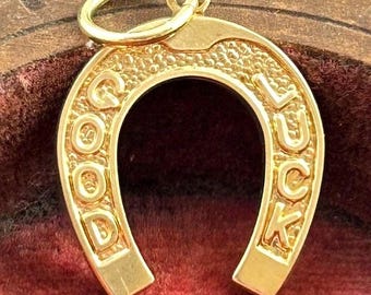 Horseshoe Charm Good Luck Charm Pendant  Lucky Charm Equestrian Brass Charm Gift For Her Gifts For Friend Womens Jewelry Gift For Luck Horse
