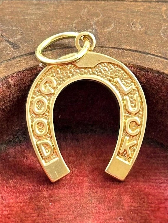Horseshoe Charm Good Luck Charm Pendant  Lucky Charm Equestrian Brass Charm Gift For Her Gifts For Friend Womens Jewelry Gift For Luck Horse