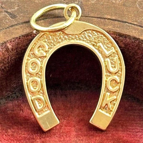 Horseshoe Charm Good Luck Charm Pendant  Lucky Charm Equestrian Brass Charm Gift For Her Gifts For Friend Womens Jewelry Gift For Luck Horse