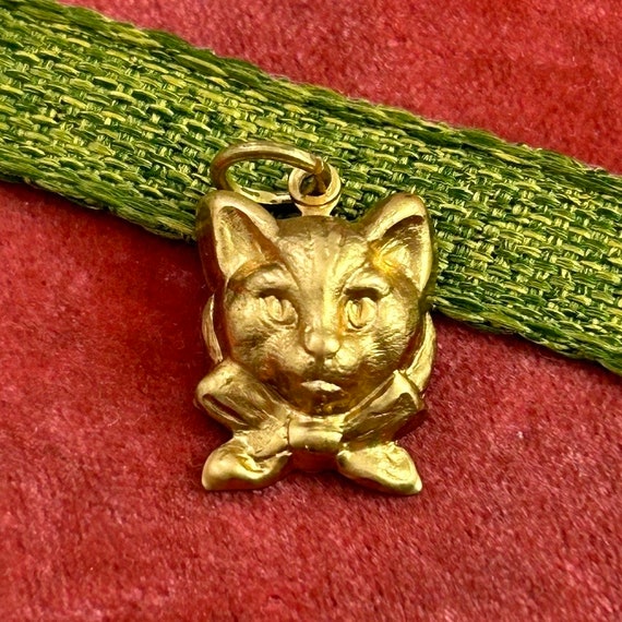 Vintage Cat Charm, Cat Charm, Cat Necklace Pendan… - image 7