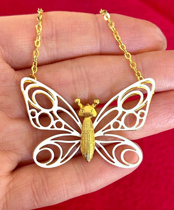 Butterfly Necklace, Vintage Butterfly Jewelry, Vi… - image 4