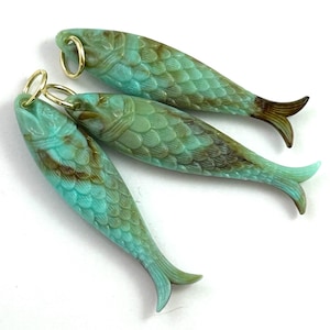 Vintage Fish Charm LOT of THREE Destash Lot As Is Nautical Jewelry Pendant Charm Set