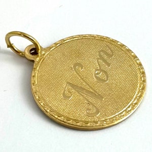 Vintage charm, no charm, vintage no charm, French non charm, non, non charm, Vintage brass charm, vintage pendant image 3