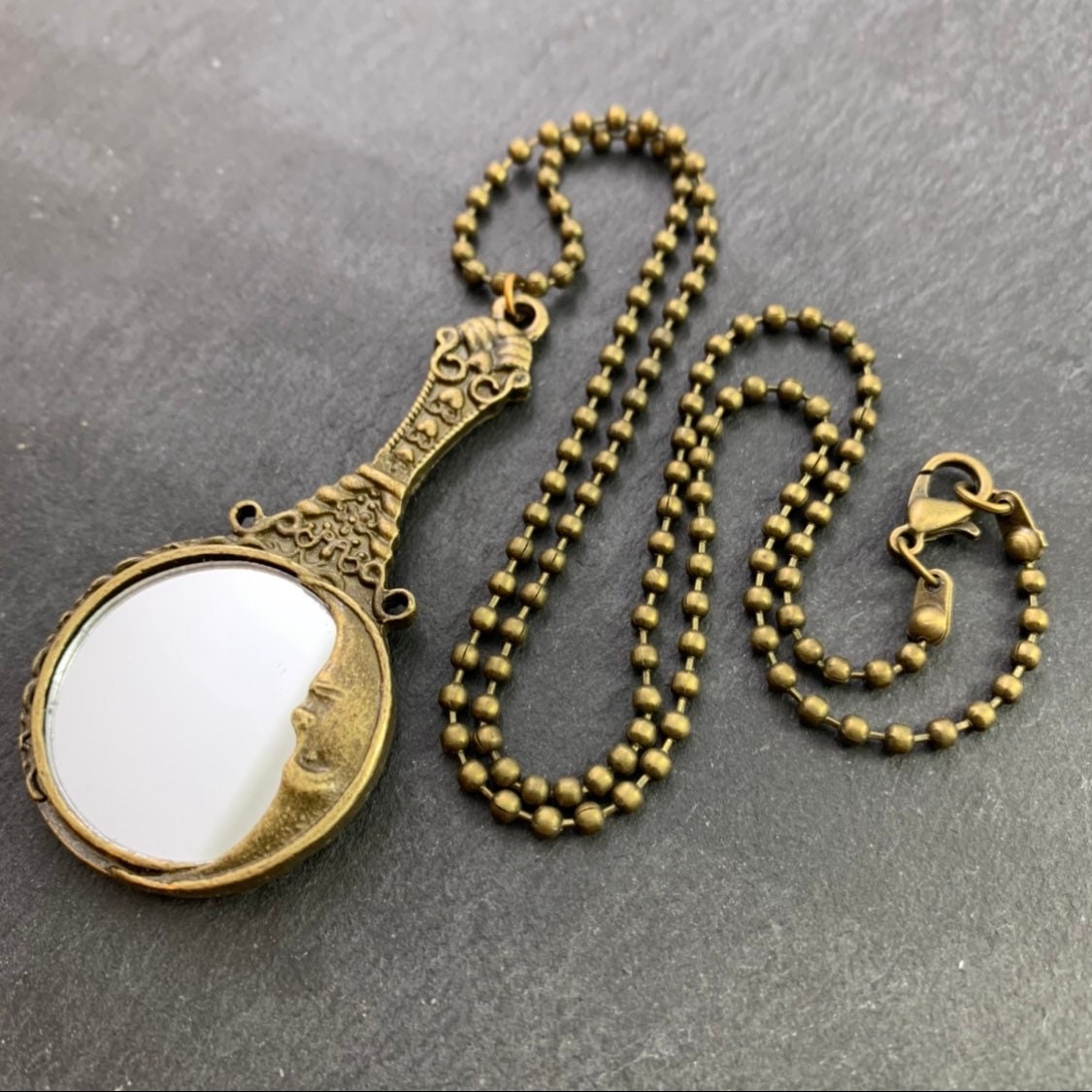 Victorian Style Mirror Necklace Mirror Necklace Pendant Etsy