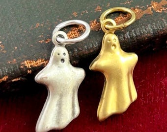 Tiniest Ghost Charm Halloween Jewelry For Women Dainty Necklace Pendant Tiny Brass Metal Stamping Charms Spooky Season Jewelry Gift For Her